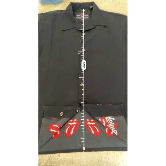 Vtg 90s Dragonfly Men’s LG Rolling Stones Button-down Shirt Band Rocker Jagger - Picture 12 of 12